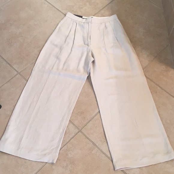 Ann Taylor Linen Taupe Trousers - Picture 1 of 6